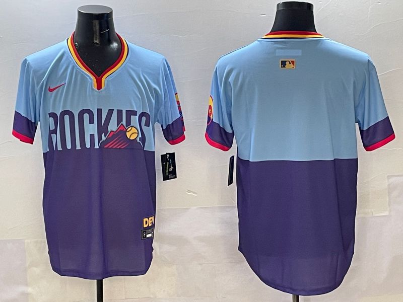 Men Colorado Rockies Blank Purple Joint Name 2025 Nike MLB Jersey style 1->colorado rockies->MLB Jersey